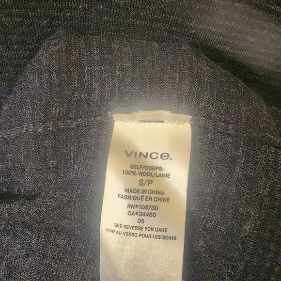 Vince Crewneck 100% Wool Striped Pullover Sweater M46166675 Mens Small - Picture 3 of 8